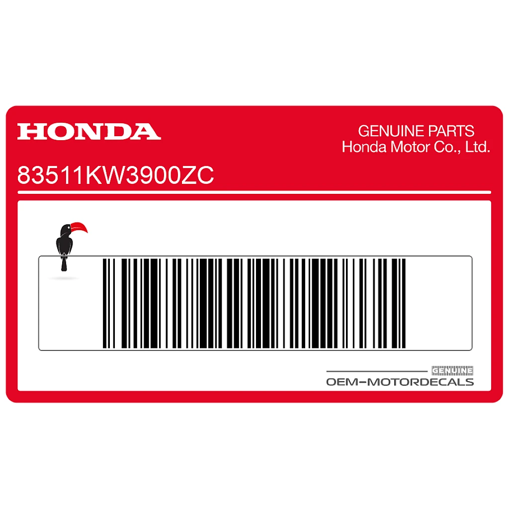 Autocollant de flanc de carénage Honda NX250 Dominator OEM 83511KW3900ZC