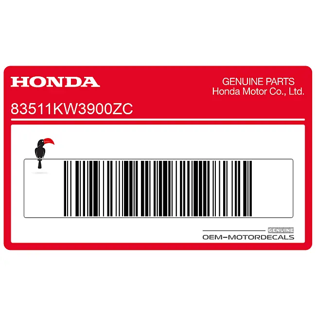 Autocollant de flanc de carénage Honda NX250 Dominator OEM 83511KW3900ZC