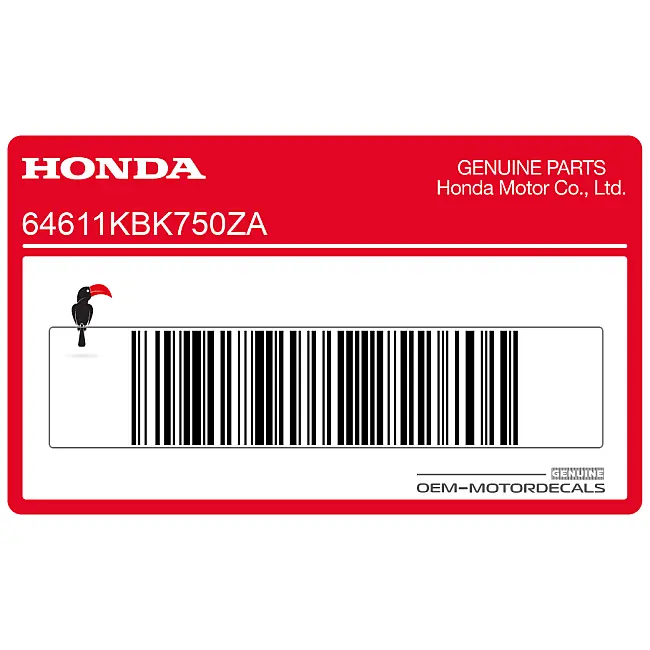 Honda NX250 Dominator Autocollant de carénage côté droit Autocollant côté droit OEM 64611KBK750ZA