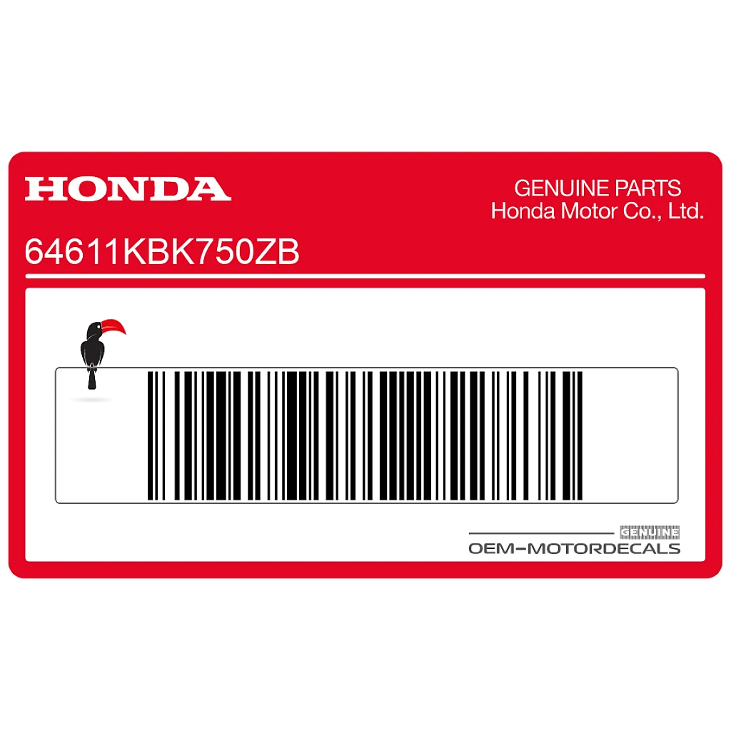 Autocollant de flanc de carénage droit Honda NX250 Dominator OEM 64611KBK750ZB