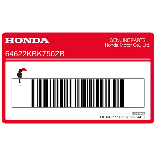 Autocollant flanc de carénage Honda NX250 Dominator côté gauche OEM 64622KBK750ZB