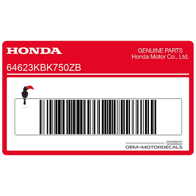 Autocollant Flanc Carénage Honda NX250 Dominator Côté Gauche OEM 64623KBK750ZB
