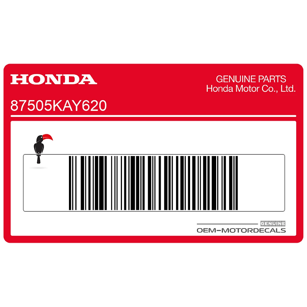 Honda NX125 TRANSCITY Ostrzeżenie dotyczące opony Prawa Strona OEM 87505KAY620