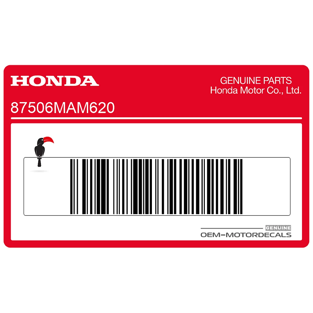 Honda NX125 Transcity Naklejka ostrzegawcza komory akumulatora lewa strona OEM 87506MAM620