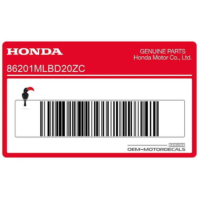 Honda CB750 Hornet rechtes Flügel-Emblem rechte Seite OEM 86201MLBD20ZC