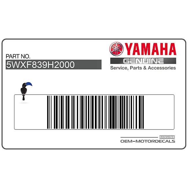 Yamaha TZR50 Front Upper Cowling TZR Emblem Left Side OEM 5WXF839H2000