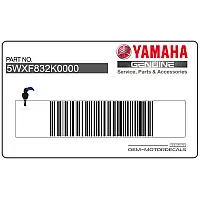 YAMAHA Pegatina de carenado inferior YAMAHA, lado izquierdo 5WX-F832K-00-00