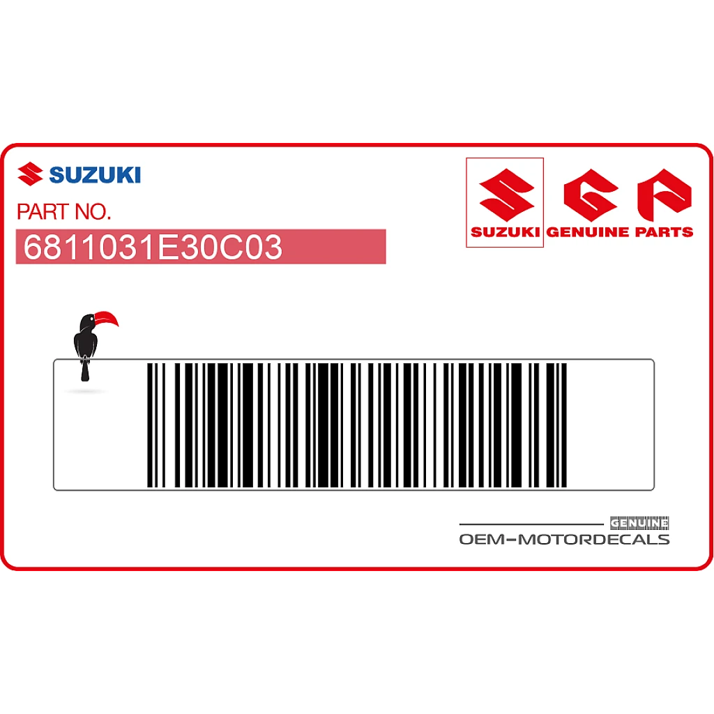 Jeu d'autocollants de réservoir Suzuki RF900R côté droit OEM 6811031E30C03