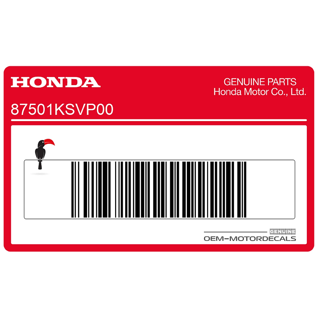 Autocollant d'avertissement pour porte-bagages arrière Honda NC750X OEM 87501KSVP00
