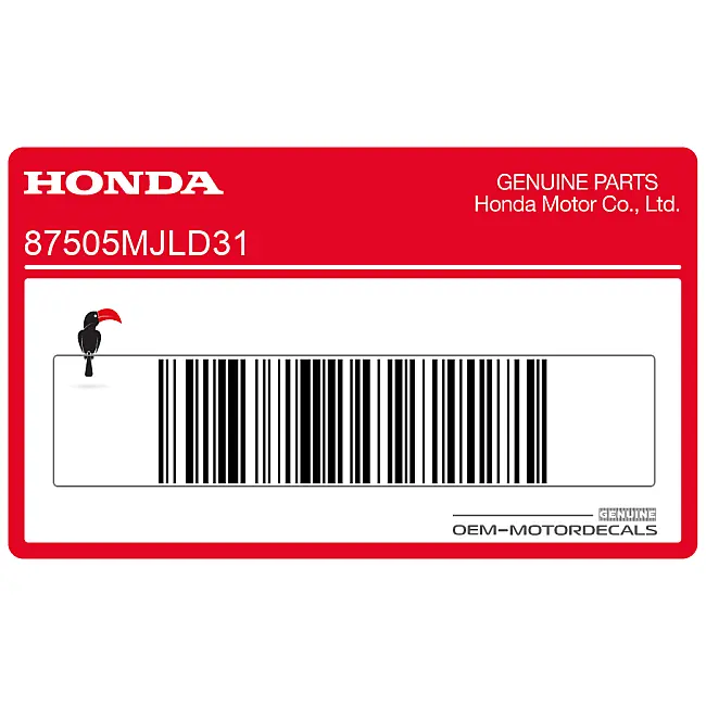 Pegatina de advertencia Honda NC750X para basculante con información de neumáticos y cadena de transmisión OEM 87505MJLD31