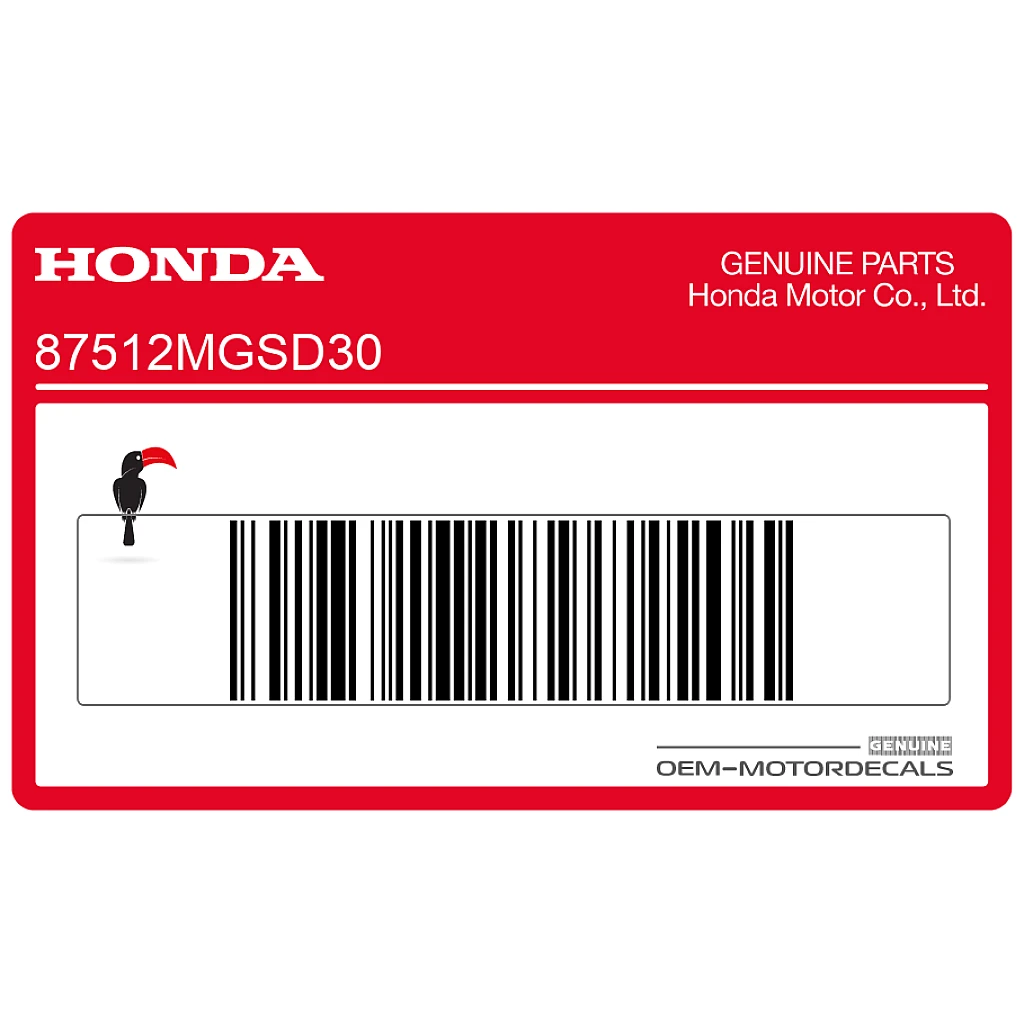 Oryginalna naklejka ostrzegawcza Honda NC750X dotycząca akcesoriów i obciążenia 87512MGSD30 Fabryczna oryginalna grafika