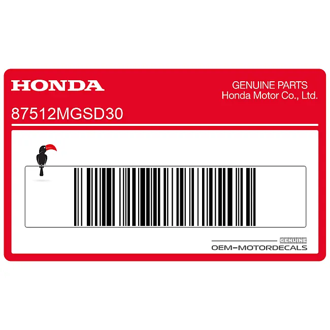 Pegatina de advertencia de accesorios y carga Honda NC750X genuina 87512MGSD30 Gráfico original de fábrica