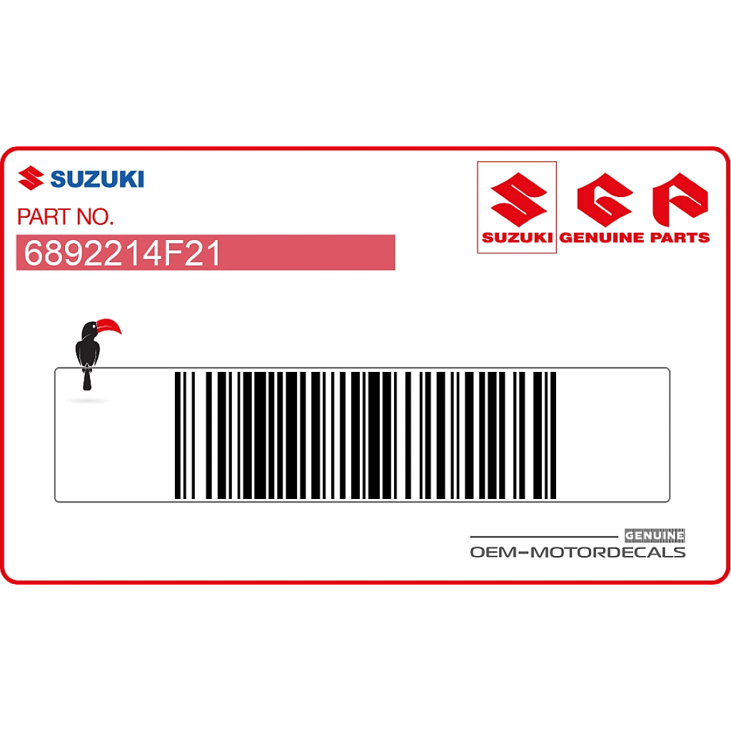 Suzuki RGV250 Waarschuwingslabel Kuipruit OEM 6892214F21