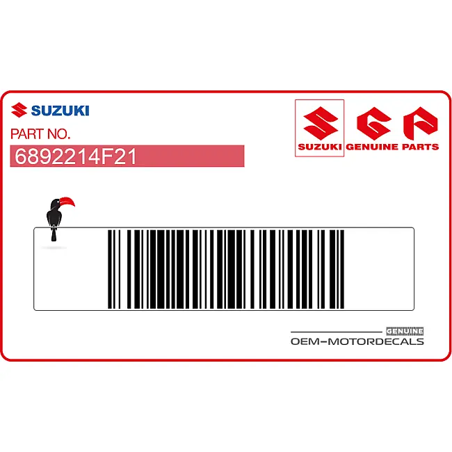 Suzuki RGV250 Adesivo schermo carenatura OEM 6892214F21