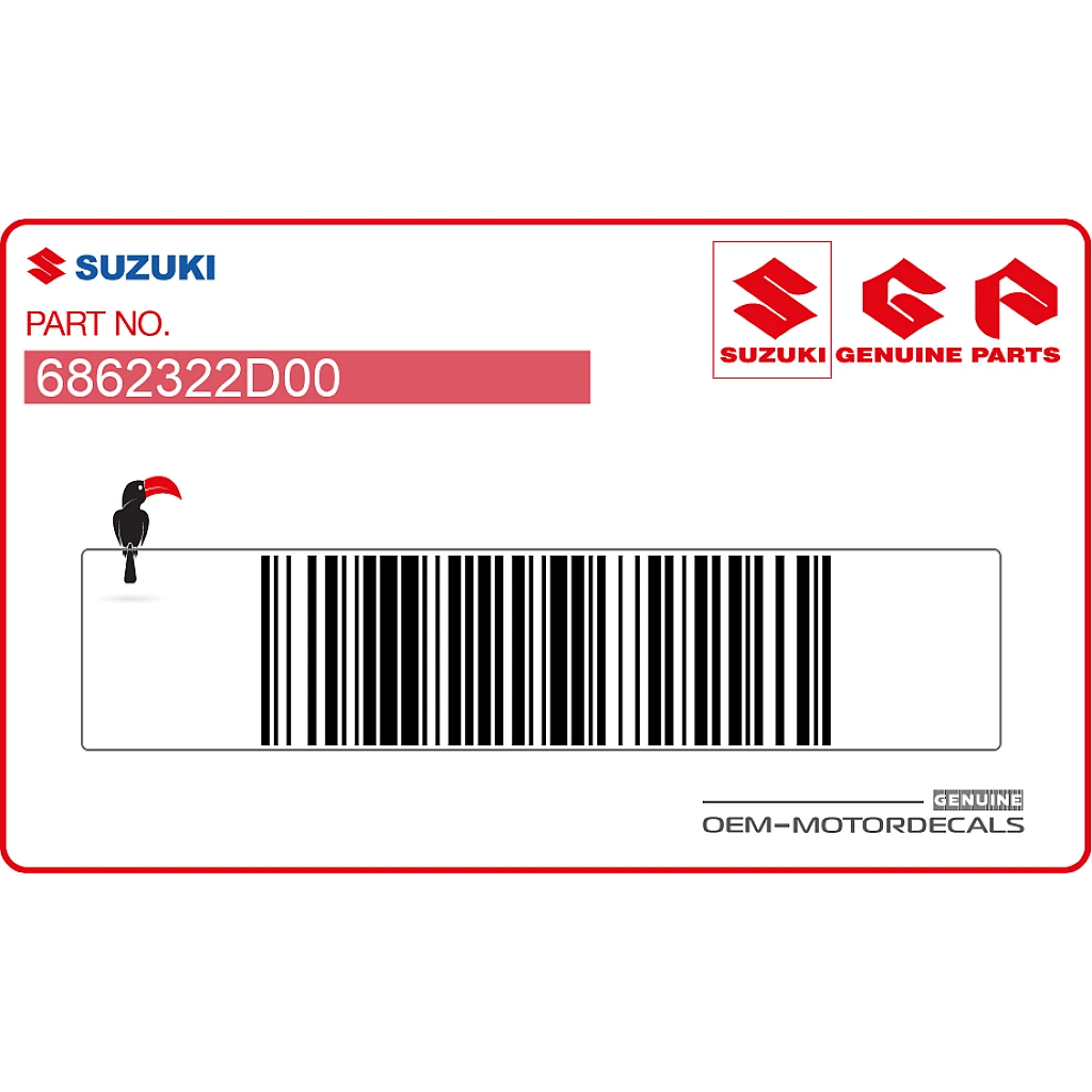 Suzuki RGV250 Tanksticker Waarschuwing Brandstof OEM 6862322D00