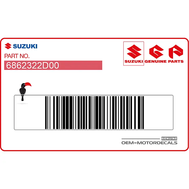 Suzuki RGV250 Adesivo Cautela Carburante Serbatoio OEM 6862322D00