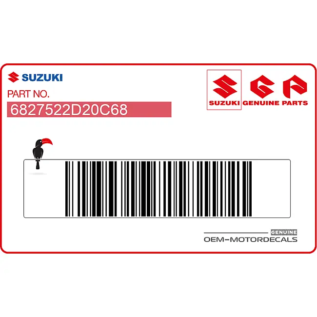 Pegatina Suzuki RGV250 Carenado Superior OEM 6827522D20C68