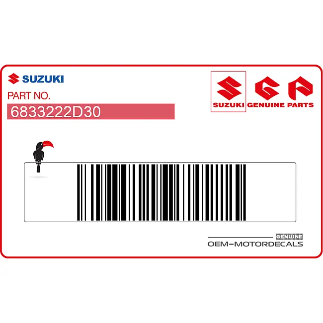 Suzuki RGV250 Adesivo Pressione Pneumatici Forcellone OEM 6833222D30