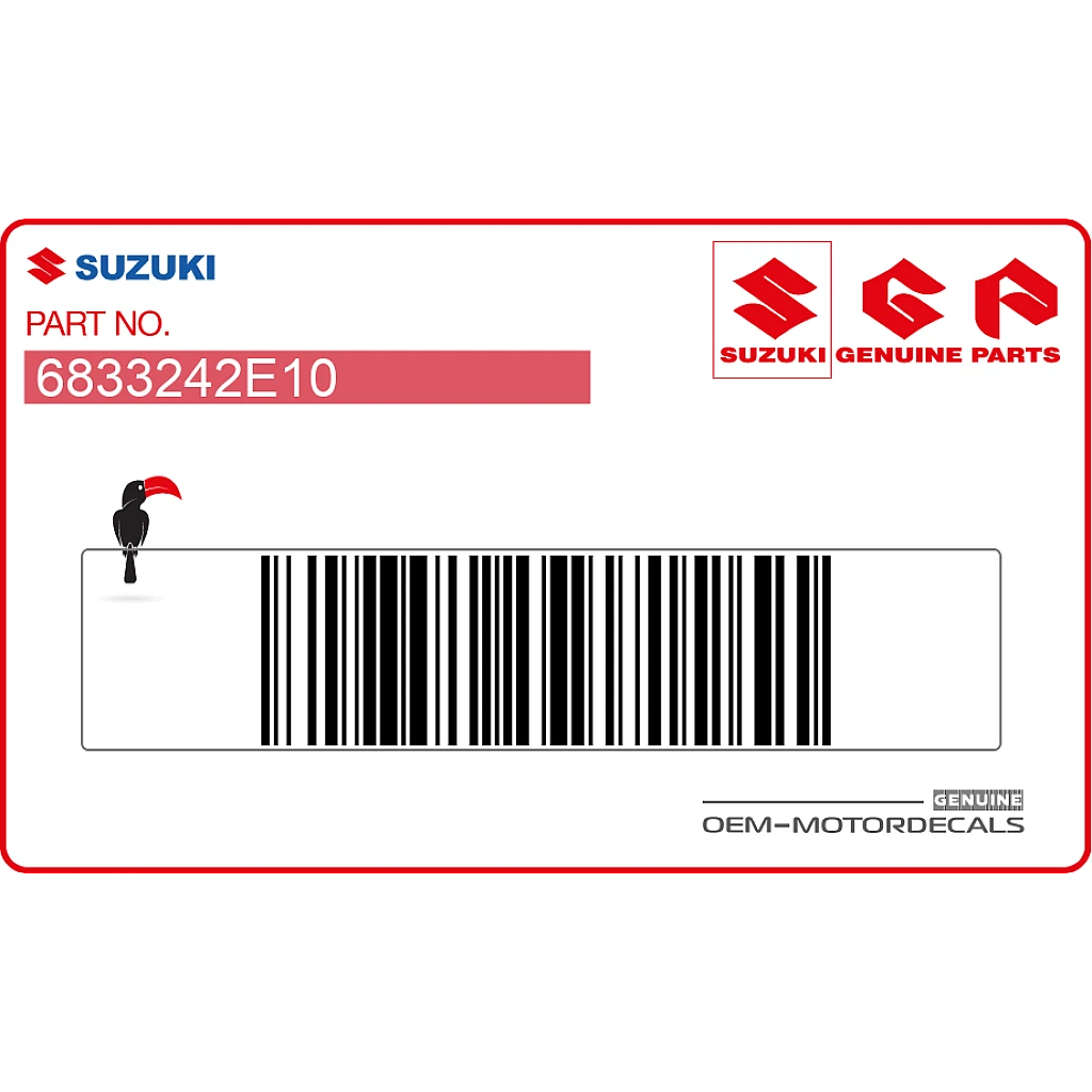Naklejka ostrzegawcza Suzuki RGV250 OEM 6833242E10