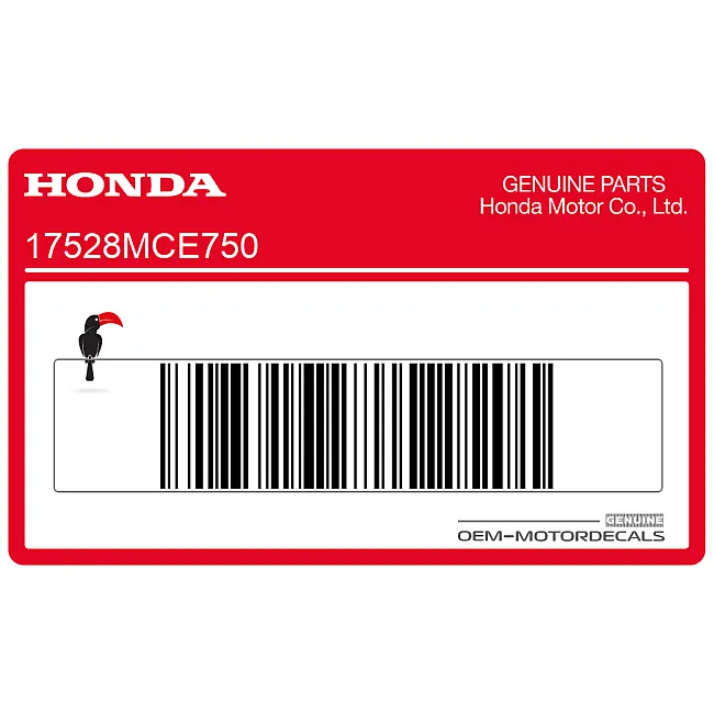Honda CRF250M Robustes Kombinations-Warnetikett OEM 17528MCE750