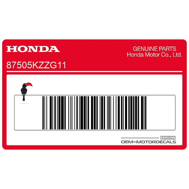 Etichetta avvertenza Honda CRF250M Telaio Forcellone Grafica OEM 87505KZZG11 Adesivo originale di fabbrica