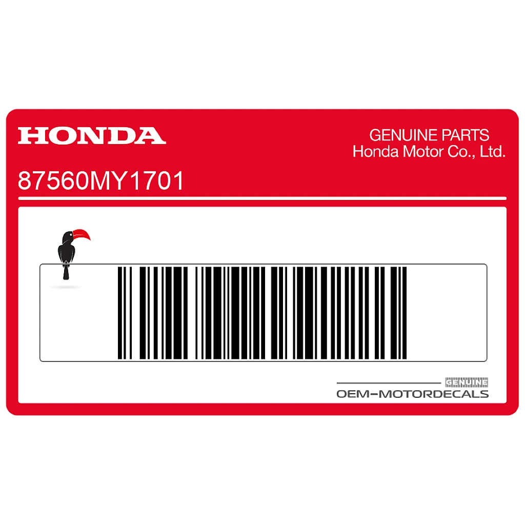 Honda CRF250M Drive Caution Mark OEM 87560MY1701