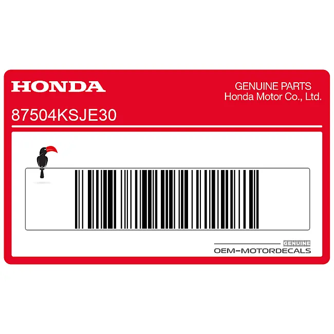 Honda CRF110 Warnhinweisaufkleber rechte Seite OEM 87504KSJE30