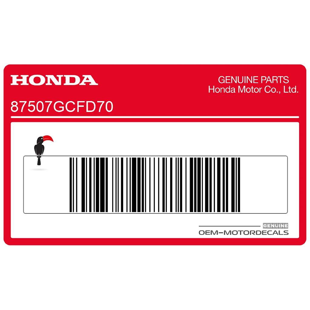 Honda CRF110 Waarschuwingssticker Aandrijfketting Rechterkant OEM 87507GCFD70