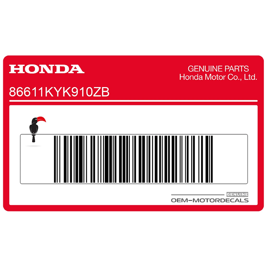 Adesivo Logo Honda CRF110 Parafango Anteriore OEM 86611KYK910ZB