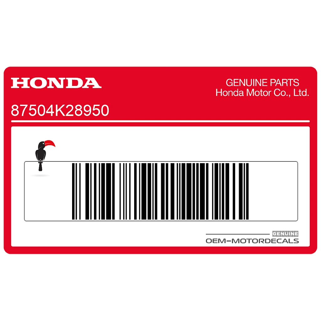 Honda CRF110 Sicherheitsetikett VORSICHT OEM 87504K28950 Echtes Original-Warnaufkleber für Motorradrestaurierung