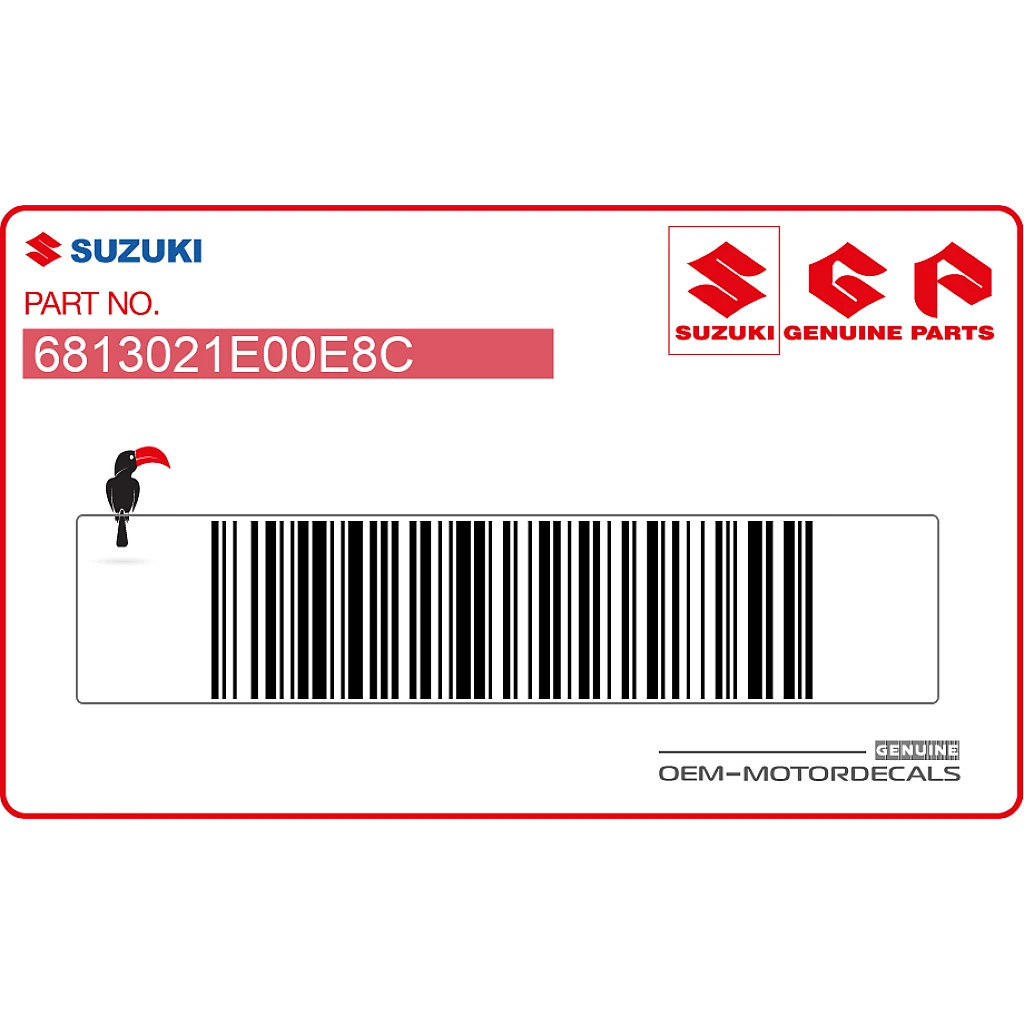 Oryginalna naklejka Suzuki RF600R na osłonę ramy, prawa strona OEM 6813021E00E8C