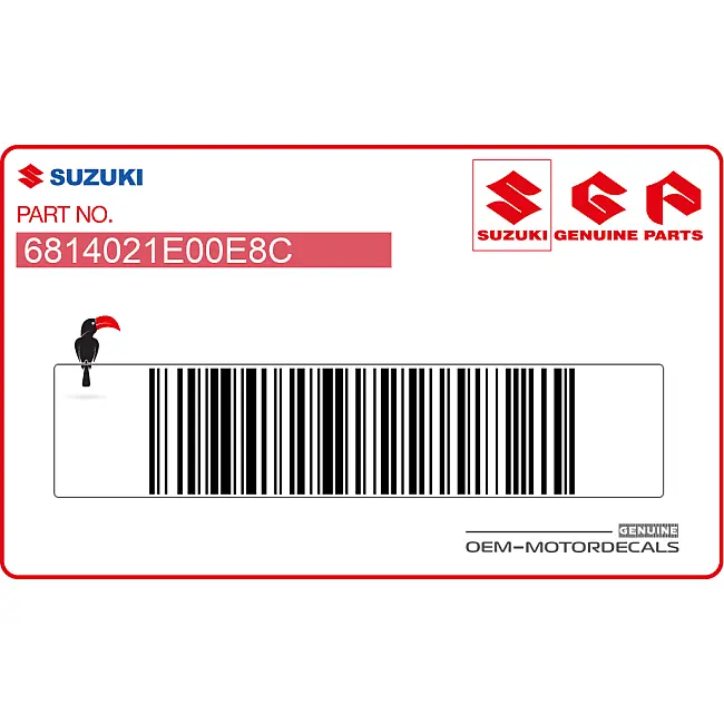 Suzuki RF600R Adesivo Carenatura Telaio Lato Sinistro OEM 6814021E00E8C