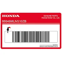 HONDA Autocollant central avant du carénage, côté gauche 86646-MLN-S10ZB