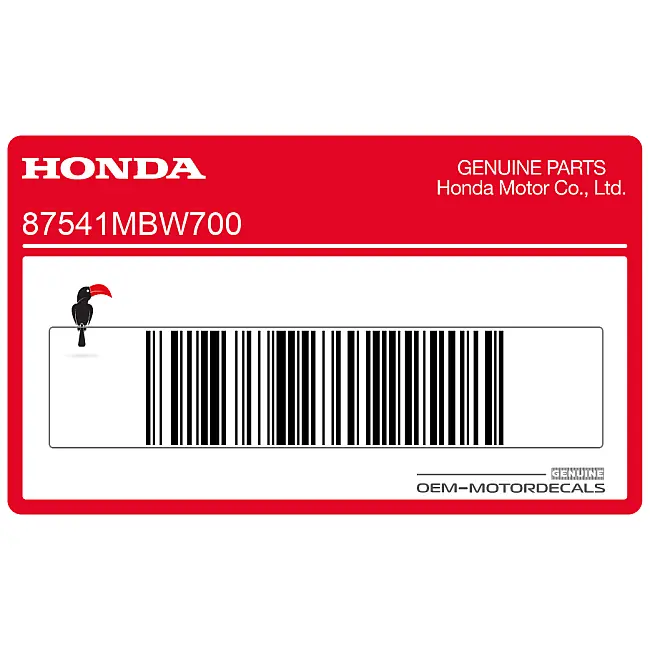 Honda CBR600RR Lower Fairing Oil Capacity Label Right Side OEM 87541MBW700