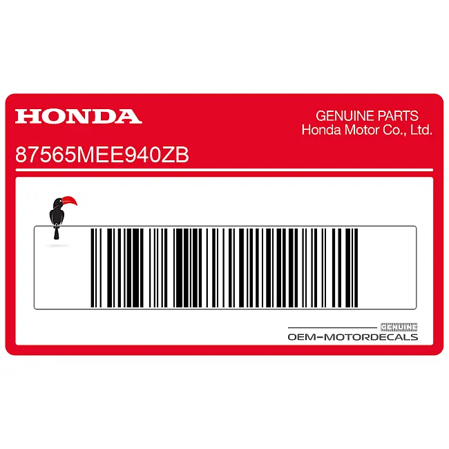 Honda CBR600RR Naklejka Ostrzegawcza Rama OEM 87565MEE940ZB autentyczna fabryczna naklejka ostrzegawcza