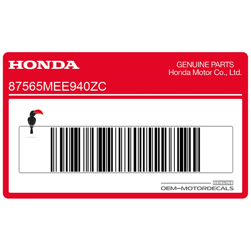 Autocollant de sécurité Honda CBR600RR Graphique OEM 87565MEE940ZC. Décalcomanie d'avertissement de sécurité authentique d'usine pour la restauration de moto.