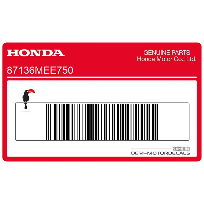 Honda CBR600RR Kraftstoffschlauch-Aufkleber OEM 87136MEE750