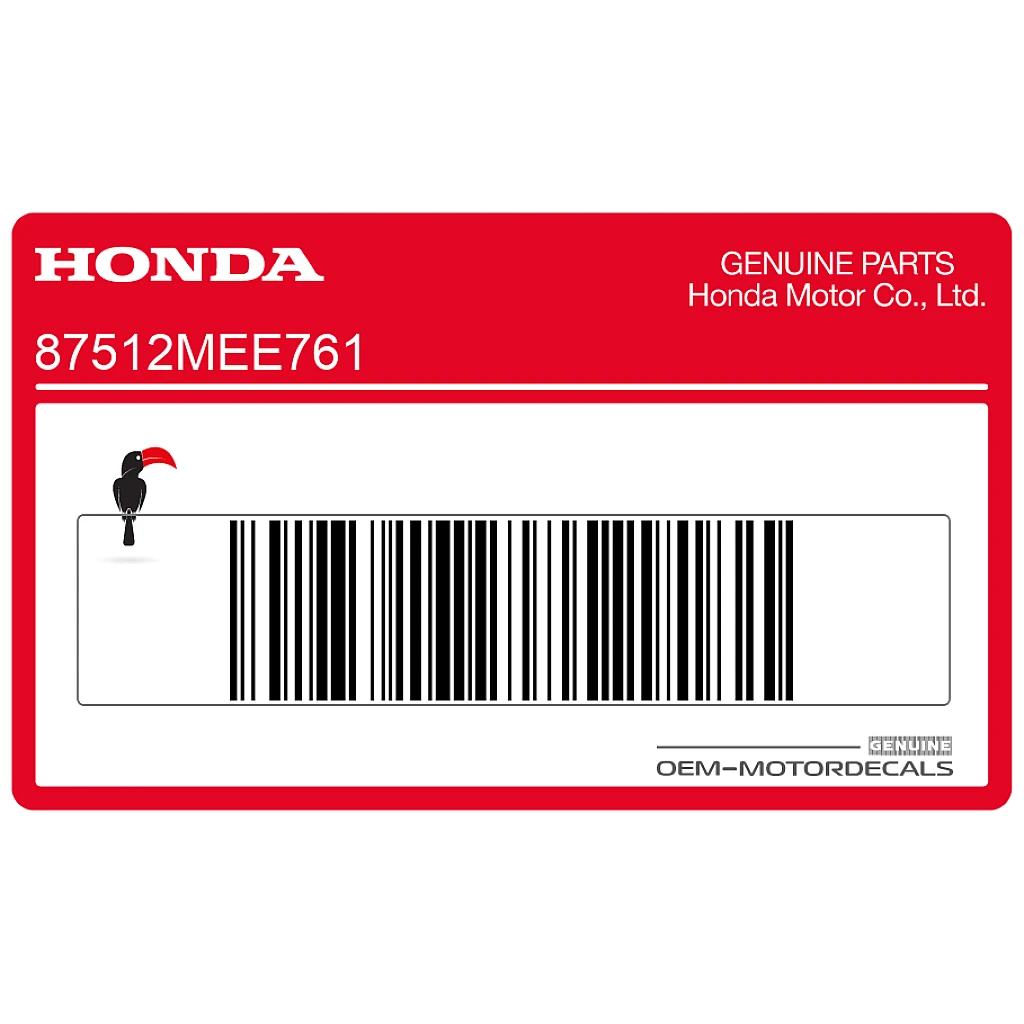 Honda CBR600RR Label achterspatbord OEM 87512MEE761