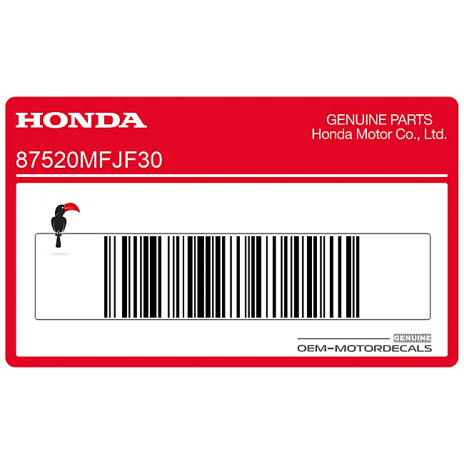 Honda CBR600RR kroonplaat waarschuwingssticker OEM 87520MFJF30