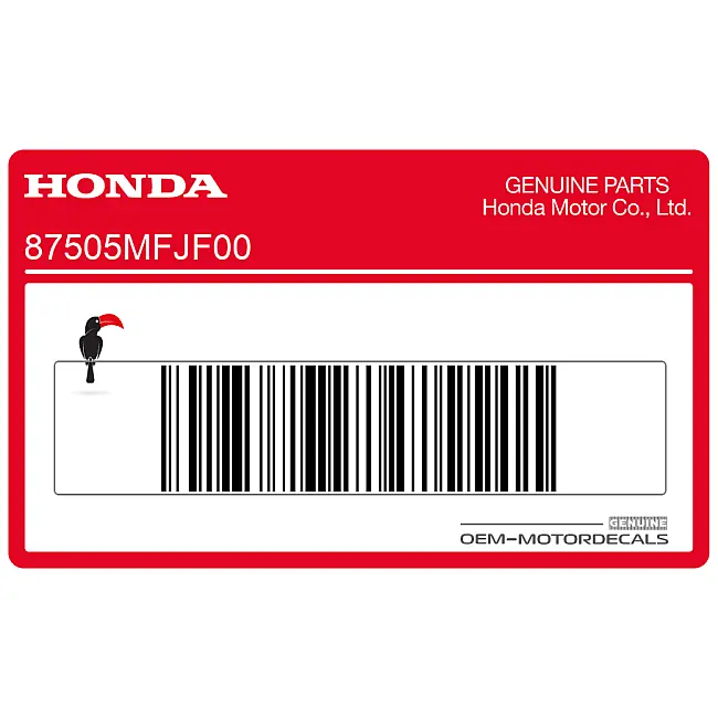Adesivo avviso pneumatici Honda CBR600RR OEM 87505MFJF00 adesivo di cautela originale di fabbrica per l'area delle sospensioni posteriori.