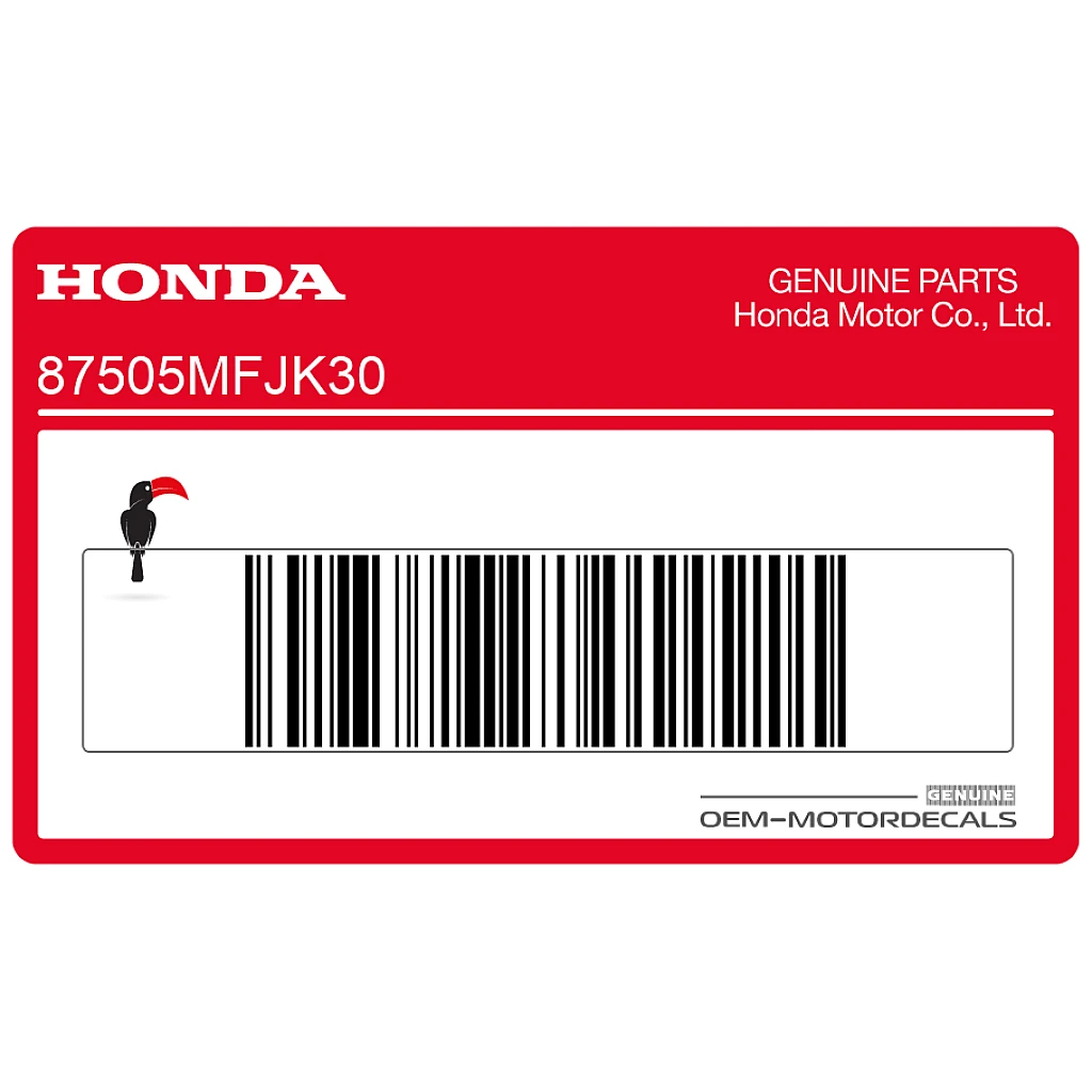 Autocollant d'avertissement Honda CBR600RR Bras oscillant OEM 87505MFJK30 authentique usine