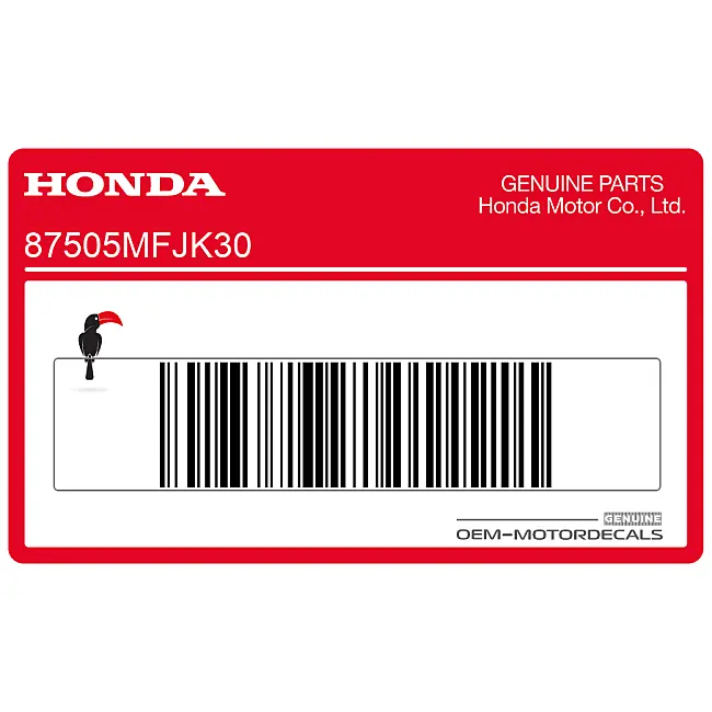 Honda CBR600RR Adesivo Forcellone Etichetta Pneumatico OEM 87505MFJK30 Autentico Adesivo di Avvertimento di Fabbrica