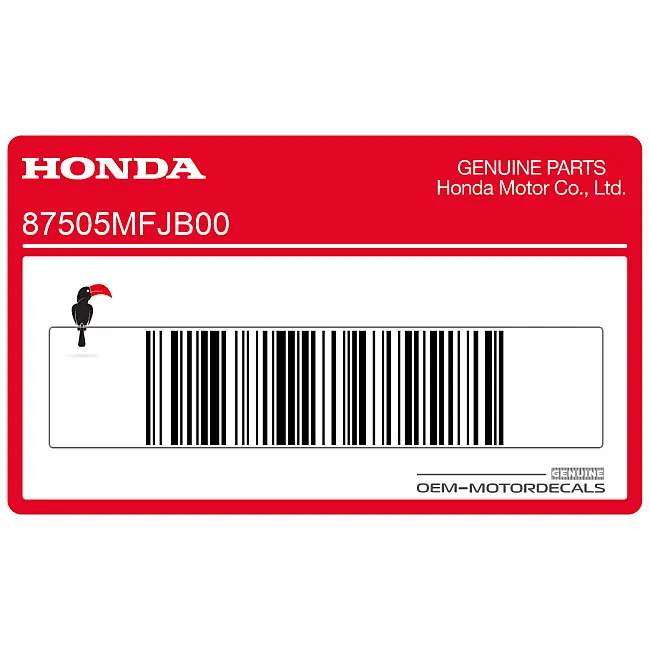 Autocollant d'informations sur les pneus pour bras oscillant Honda CBR600RR, spécification JDM portugaise, pièce OEM authentique 87505MFJB00