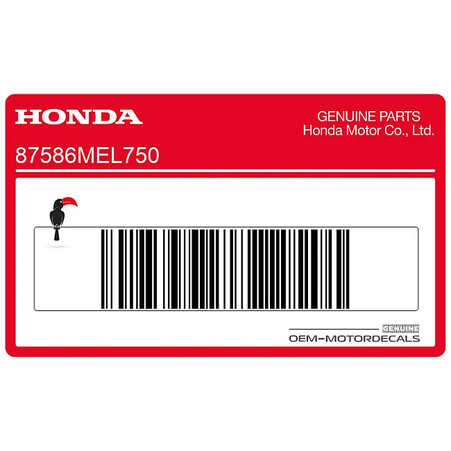 Autocollant de sécurité pour réservoir de carburant Honda CBR600RR OEM 87586MEL750