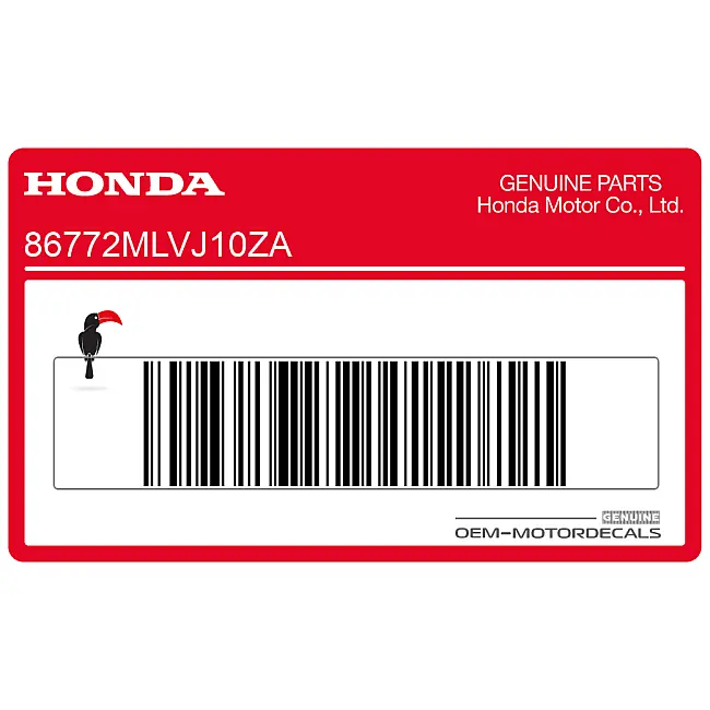 Honda CB1000F Heckverkleidungsaufkleber linke Seite OEM 86772MLVJ10ZA