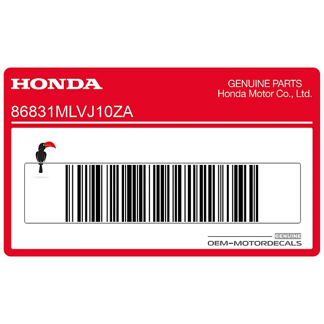 Honda CB1000F Seitenverkleidungsaufkleber rechts OEM 86831MLVJ10ZA Werksaufkleber für Motorradkarosserie.