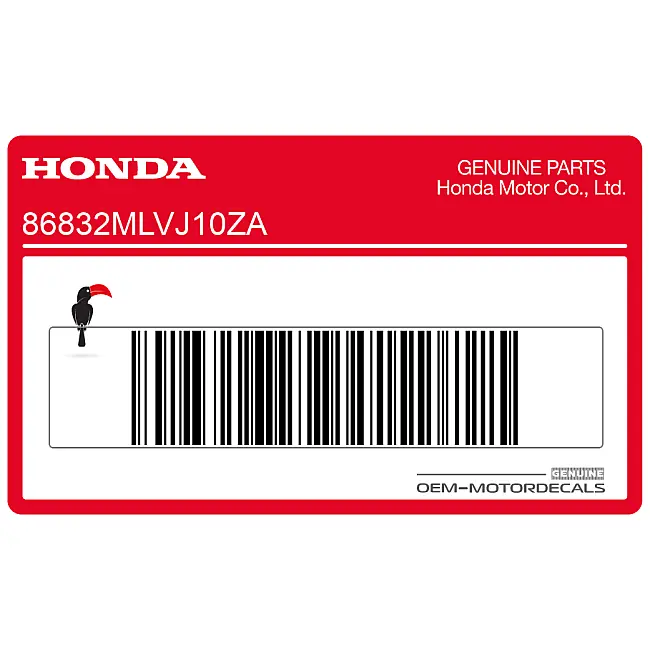 Honda CB1000F Aufkleber linke Seitenverkleidung links OEM 86832MLVJ10ZA