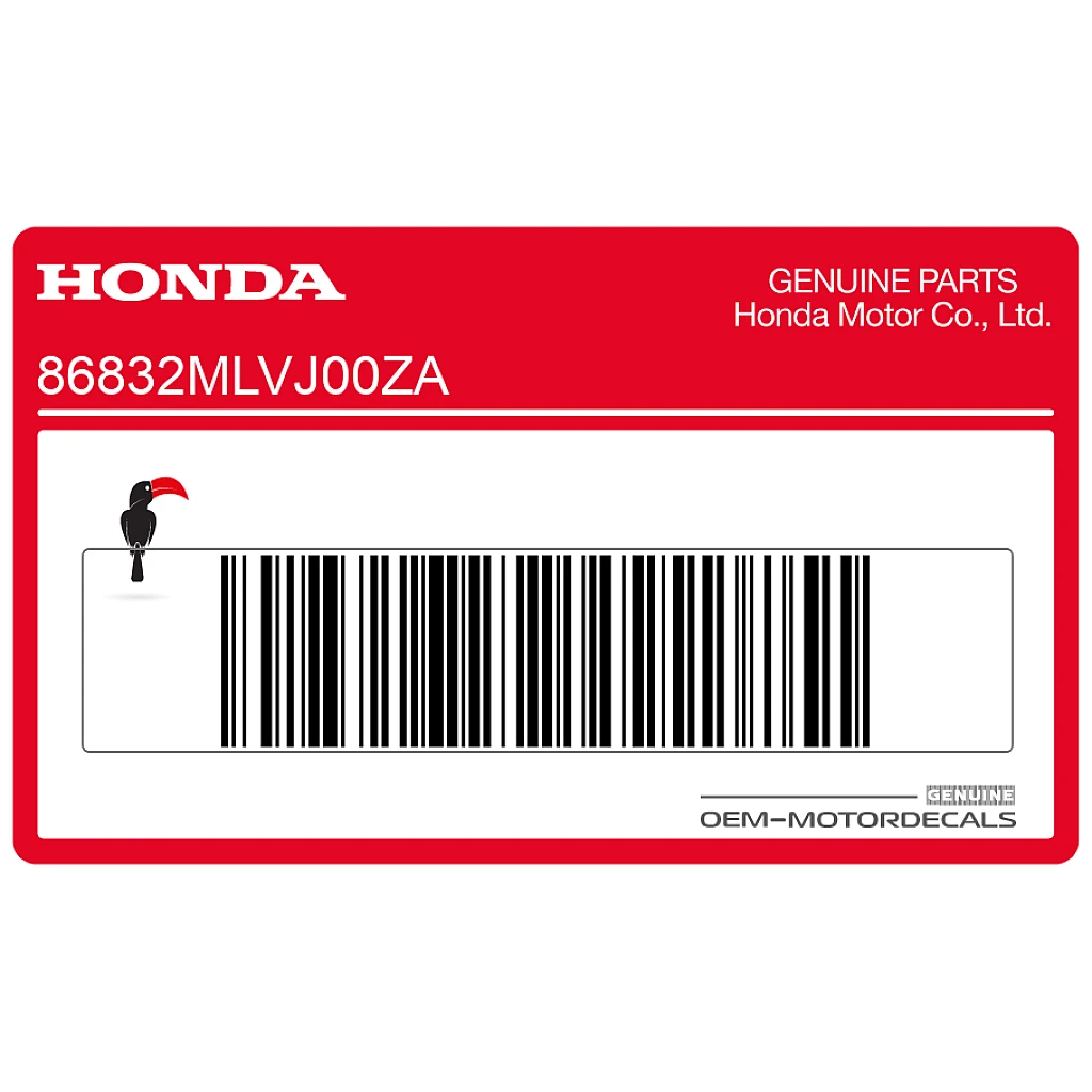 Honda CB1000F Seitenverkleidungsaufkleber links OEM 86832MLVJ00ZA