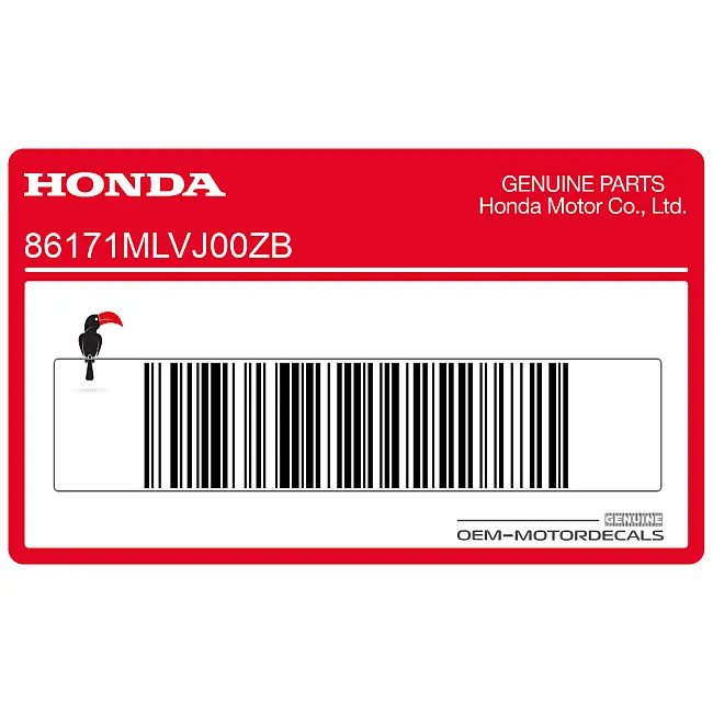 Honda CB1000F Naklejka na bak prawa strona OEM 86171MLVJ00ZB