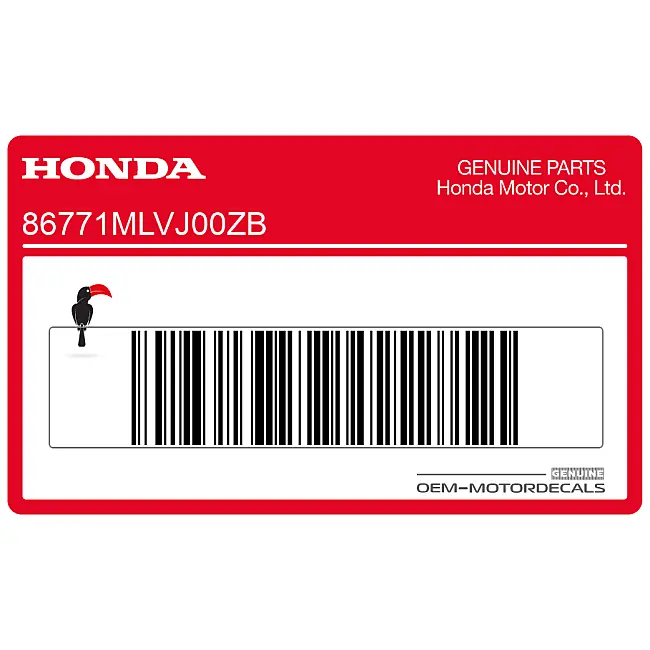 Honda CB1000F Sticker Achterkuip Rechterkant OEM 86771MLVJ00ZB
